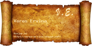 Veres Ervina névjegykártya